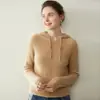 Nuevo Suéter de Cachemira con Capucha para Mujer Otoño/Invierno 2026, Suéter de Punto de Lana de Manga Larga, Suéter con Capucha Base