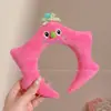 Diadema divertida estilo coreano de dibujos animados para mujer, con diseño de peluche, perfecta para usar al aplicar mascarillas faciales o lavarse la cara, y también adecuada para crear un peinado de coleta alta.