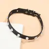 Collar de cuero con remaches estilo Harajuku, estilo japonés y coreano, estilo punk callejero, cadena de clavícula para mujer, collar de discoteca, joyería creativa