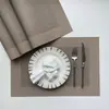Jogo Americano Ocidental de PVC Transfronteiriço Hotel Teslin Almofada de Isolamento Térmico Porta-copos de Estrutura Única Casa Antiderrapante Almofada Jacquard Tecida de Estrutura Dupla
