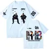 Camiseta de tamanho europeu transfronteiriça para o tour de Chris Brown e Usher 2026, para homens e mulheres, estilo Harajuku, manga curta, gola redonda, casual