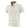 Camisa Polo de Secagem Rápida com Manga Curta para Homens, Novo Estilo de Verão, Camiseta de Seda de Gelo Fresca e Ajustada ao Corpo, Versão Personalizada