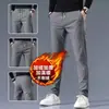 Pantalones casuales para hombre con forro polar, gruesos, rectos y sueltos, ropa exterior, otoño e invierno 2024, nuevos pantalones deportivos para hombre, primavera