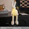Lámpara de Noche de Conejo de Cerámica Flocada Decoración Creativa para Mesita de Noche de Dormitorio Adornos de Regalo de Cumpleaños Gama Alta Nicho