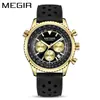 MEGIR al por mayor para hombre multifuncional ultradelgado estilo de negocios correa de silicona impermeable calendario luminoso reloj 2236