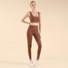 Traje de Yoga Nude para Fitness de Alta Intensidade e Embelezamento das Costas Calça de Yoga de Cintura Alta com Controle da Barriga Roupa Externa para Pilates Traje Esportivo para Mulheres