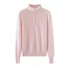 26 Otoño Invierno Nuevo Suéter de Punto Grueso Versátil 100% Cachemira con Cuello Alto para Mujer Diseño Sencillo de Color Sólido con Múltiples Botones