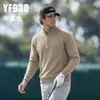 2026 Nova Jaqueta Suéter Masculina de Golfe com Gola Alta Lã Quente Tricô Roupa À Prova de Vento Manga Longa Zíper Top