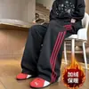 Pantalones Deportivos Nuevos Estilo Americano al por Mayor para Hombre Casual Rayados para Hombre Adolescente Versátiles Holgados Pierna Recta Pantalones Deportivos