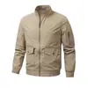 Chaqueta de Primavera y Otoño Amazon Transfronteriza para Hombre Cárdigan Cuello Alto Ropa de Trabajo Casual Holgada Cortavientos Transpirable Chaqueta Abrigo