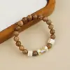 Pulseira de Sândalo Estilo Novo Primavera e Verão com Toque de Luxo, Design de Lótus, Joia Versátil Novo Estilo Chinês, Acessórios de Pulseira de Contas Estilo Tradicional Chinês