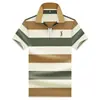 Camisa de Manga Corta a Rayas con Media Cremallera para Hombre Paul, Cuello Clásico, Top Casual para Hombres de Mediana Edad y Jóvenes, Camisa Polo Bordada para Verano