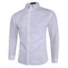 Cross-border em estoque Camisa de comércio exterior de cor sólida Camisa masculina casual de negócios Camisa fina de manga comprida Camisa masculina da moda Top