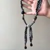 ¡Dulce y Fresco Sexy! Collar con Bufanda de Seda Estampado de Leopardo 2025 Nuevo de Moda Nicho Elegante Moda Cadena para Suéter Accesorios de Alta Gama