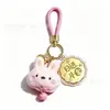 Festival do Meio do Outono Dia Nacional Pequeno Presente Personalização Ouro Puro 999 Chaveiro de Bolo da Lua Pingente para Corrente de Celular Lembrança de Negócios Caixa de Presente
