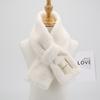 Bufanda Elegante de Piel Sintética para Mujer, Bufanda Gruesa de Invierno con Cuello de Piel Sintética de Conejo, A Prueba de Frío, Protector de Cuello de Moda, Versátil