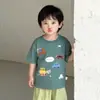 Camiseta de Manga Corta para Niño Ropa de Verano para Niños Verano Delgada 2025 Nueva Camiseta de Media Manga para Bebé Niño Ropa de Moda para Niños