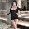Lingerie Sexy, Empregada Sexy Apaixonada, Uniforme de Empregada Sedutor, Enfermeira Fofa, Secretária de Desejo Puro, Conjunto de Vestido de Renda Cheongsam