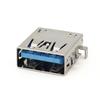 Conector USB3.0 AF base 90 graus placa afogada 2.2 patch núcleo de borracha azul borda reta plano base usb cabeça fêmea