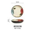 Vajilla en idioma Hua, adecuada para tazón de cerámica de estilo japonés, tazón de arroz simple y creativo para el hogar, tazón de fideos, tazón de sopa, plato, ligero defecto.