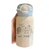 Nuevo Simple Ins Nicho Estudiante con Colgante Vaso de Plástico Niñas Alto Valor Dibujos Animados Niños Portátil Vaso de Agua