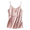 Camisole Feminina de Verão Curta Cor Sólida Decote V Seda Gelada Colete Feminino de Verão Peça Externa Camisole Base de Seda Top