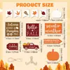 Set de Decoración de Cosecha de Otoño de Granja con Bandeja de Madera de Niveles y Decoración de Calabaza para Mesa