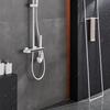 Set de Ducha Termostático con Pantalla Digital de Teclas de Piano para Uso Doméstico, Cabezal de Ducha de Lluvia, Termostato Inteligente Gris Cobre