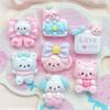 Cachorro de Dibujos Animados Panda Conejo Accesorios Lindos DIY Pegamento de Crema Cuerda para el Cabello Pasador Imán para Refrigerador Resina Accesorios Pequeños