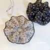 Nuevo coletero floral gris estilo chino para mujer, de alta gama, extragrande, vintage, elegante accesorio para el cabello