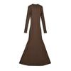 Moda Outono 2024 Multicor Slim-fit Cauda de Peixe Tricô Longo Vestido Transfronteiriço Amazon Mulheres Z223176