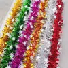 Guirnalda de espumillón para decoración de Navidad, espumillón de copo de nieve, suministros para decoración de fiestas navideñas, guirnalda de lentejuelas dorada, verde, roja, plateada