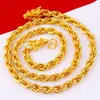 Colar Masculino Personalizado Dominador Banhado a Ouro 18K Ouro Sintético Corrente Grossa Torção Torneira Acessórios para Transmissão ao Vivo Fabricante Atacado