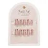 Unhas Usáveis Estilo Francês Simples, Desejo Puro, Coração Menina, Adesivos para Unhas de Encontro, Manicure Branqueadora Transparente Gelo Estilo Coreano