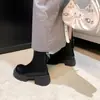 Botas de plataforma de moda para mujer, nueva colección otoño/invierno 2026, botas de moda estilo británico, botines casuales, botas de motociclista