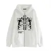 Suéter con Cremallera Diablo sudadera de esqueleto sudadera de esqueleto Chaqueta Suéter de Moda High Street para Hombre