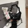 Bolsa de Corrente Plissada Estilo Coreano Nicho Novo Modelo 2026 Bolsa de Ombro/Axila Fashion com Laço Bolsa Transversal de Alto Padrão