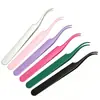 Pinzas Curvas para Pestañas, Rizador de Pestañas, Aplicador de Pestañas Postizas, Pinza de Delfín, Acero Inoxidable Colorido Herramienta Auxiliar de Belleza para Pestañas