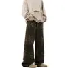 Pantalones Vaqueros Estampado Leopardo Retro Americano para Hombre 2026 Nuevo Estilo Marca de Tendencia Nicho Pantalones de Pierna Ancha Sueltos Caída Casual Pantalones Largos