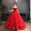 Vestido de Noiva Tomara que Caia 2026 Novo Estilo para Noivas, Comprimento no Chão, Saia Rodada Emagrecedora, Vestido de Noiva Vermelho Principal de Celebridade da Internet para o Verão