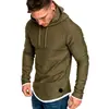 Nova Camiseta Masculina de Manga Longa com Capuz, Gola Redonda, Corte Slim, Cor Sólida, Costura, Listrada, Plissada, Manga Raglan, Roupas Masculinas