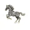 Estación Independiente Caballo de Ébano Majestad Decoración Acrílica 2D Ébano Negro Retro Esmalte Caballo Galopando