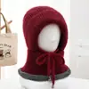 Gorro de Punto Estilo Coreano Otoño Invierno Etiqueta en Inglés Gorro de Lana Versátil para Mujer Circunferencia de Cabeza Grande Protección para los Oídos Gorro para Clima Frío Gorro de Tejer Hace que la Cara Parezca Más Pequeña