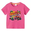 Ropa infantil transfronteriza nueva 2023 estilo coreano camiseta de verano de manga corta para niños y niñas camiseta de algodón de manga media para bebé