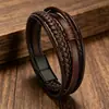 Pulsera tejida de cuero multicapa retro simple de gran venta transfronteriza, moderna y versátil, popular en Europa y América, disponible a precios bajos para venta al por mayor