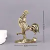 Rongbaozhai gallo grande de latón puro, objeto antiguo sólido vintage, artesanía decorativa de escritorio, adorno para mascota de té