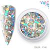Amazon Holograma a Laser Nail Art Glitter Lantejoulas Pó de Unha Brilhante Prata Unha Unha Colorida Arte Joias
