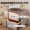 Mesita de noche inteligente de madera maciza, mueble de dormitorio de lujo de alta gama para el hogar con altavoz, carga inalámbrica, almacenamiento, no requiere instalación