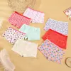 Roupa Íntima Infantil Colorida Aleatória, Boxer de Algodão Puro para Crianças, Shorts de Quatro Cantos para Meninas Maiores