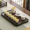 Bandeja pequeña para té casera con drenaje y almacenamiento de agua, nuevo modelo 2026, bandeja para juego de té Kung Fu, mar de té de bambú, bandeja de preparación en seco, lujo ligero
